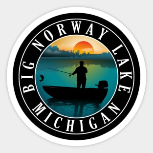 Big Norway Lake Fishing Michigan Sunset Sticker